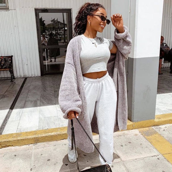 HOUSE OF CB 'Celine' Grey Chenille Slouchy Cardigan NWOT - Picture 6 of 7